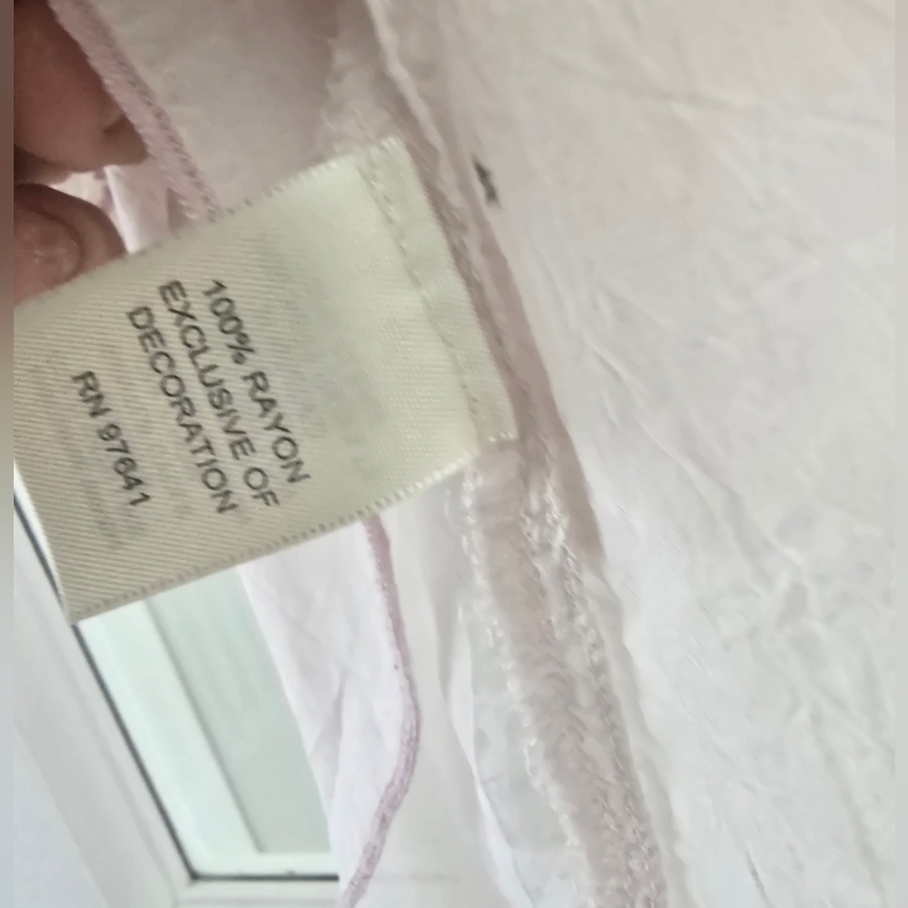 J. Jill Floral Embroidered Cottagecore Semi Sheer Blouse In Light Lilac Like New - Picture 9 of 10